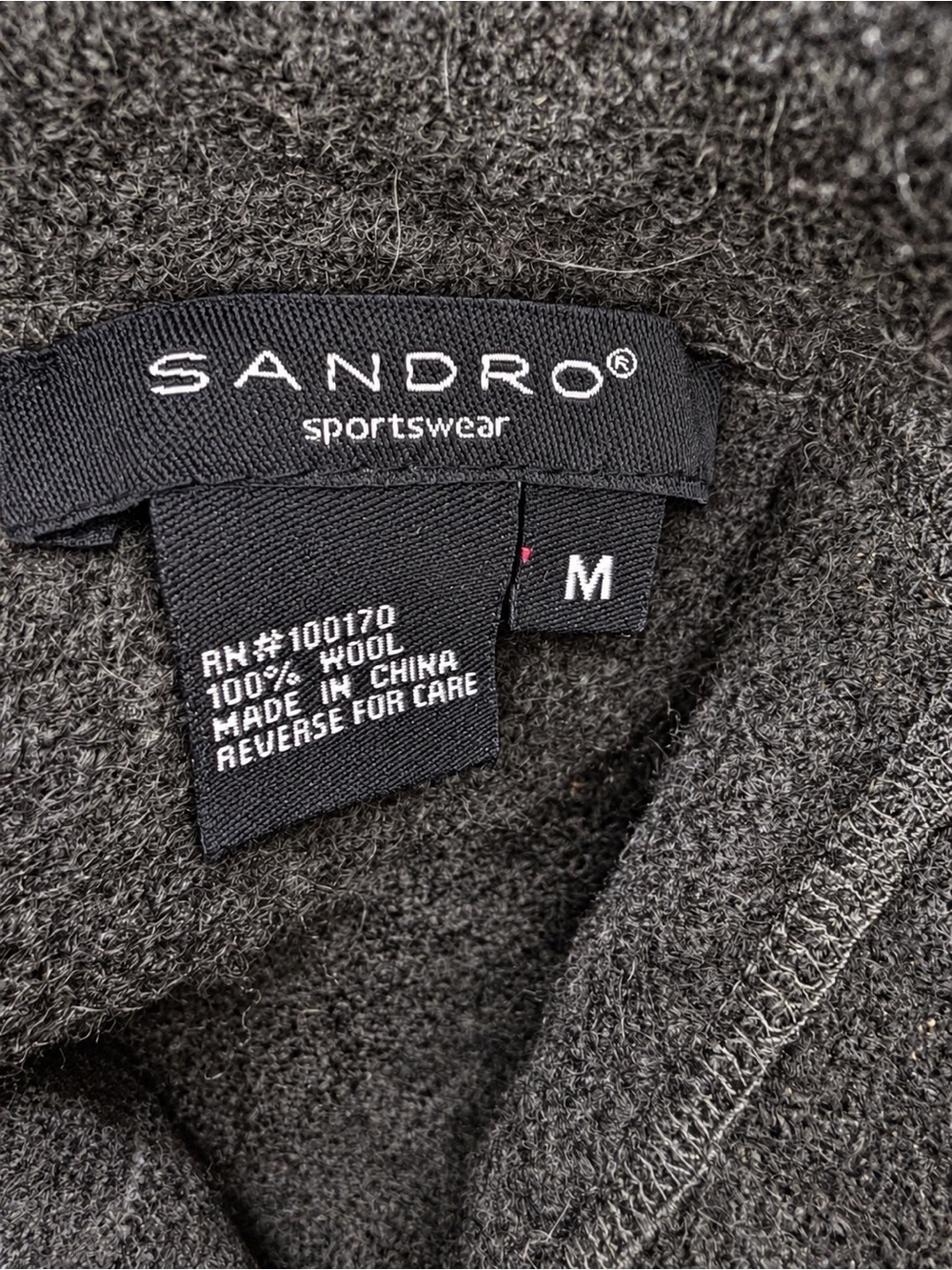 Sandro Sportswear 100% Wool A-Line Coat Jacket Women’s Size M Charcoal Gray - Picture 4 of 4
